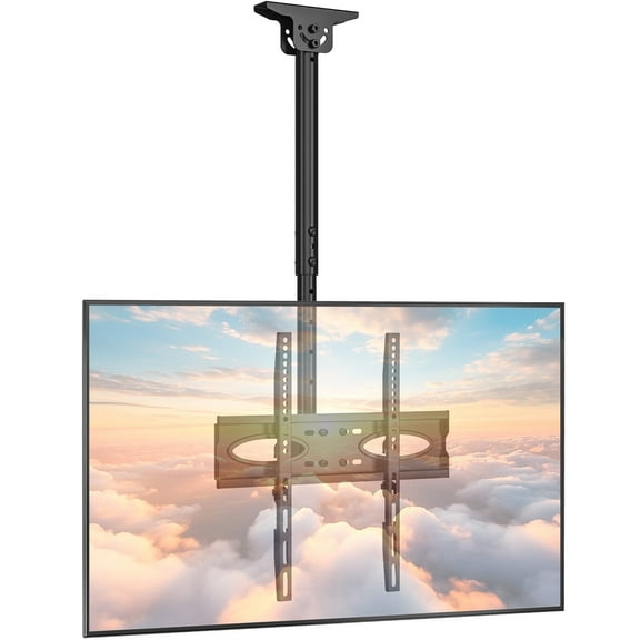 TAVR Furniture Ceiling TV Mount for 32-65 inch TVs, 360° Swivel Hanging Adjustable Ceiling Mount, Supports up to 88 lbs, Black