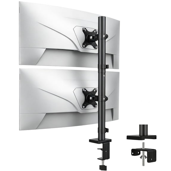  TAVR Furniture Dual Monitor Desk Mount Arm fo r13-35 in Screens, Security Lock Freestanding Full-Motion Monitor Mount