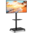 thumbnail image 1 of TAVR Furniture Mobile TV Cart Stand for 32 to 60 inch Screens, Rolling Swivel Corner TV Mount Stand with Rack Shelf, 1 of 10