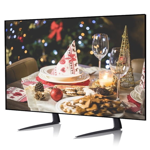 TAVR Furniture Table Top Universal TV Stand for 27-65 inch TVs with Height Adjustable up to 88lb, Black