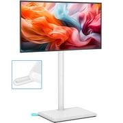 TAVR Furniture Universal Floor TV Stand with Swivel Mount for 32-60 inch TVs, Height Adjustable TV Stands for Bedroom, White