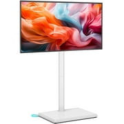 TAVR Furniture Universal Floor TV Stand with Swivel Mount for 32-60 inch TVs, Height Adjustable TV Stands for Bedroom, White