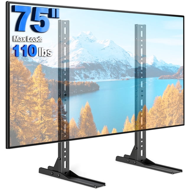 TAVR Furniture Universal TV Stand, Table Top TV Stand for Most 20 to 75 inch LCD LED TVs, Height Adjustable TV Stand Hold up to 150lbs