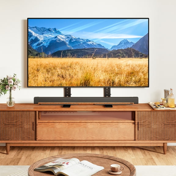 TAVR Furniture Universal Table Top TV Stand Adjustable Height Heavy-Duty Steel Holds 110lbs for 20-75 inch TVs