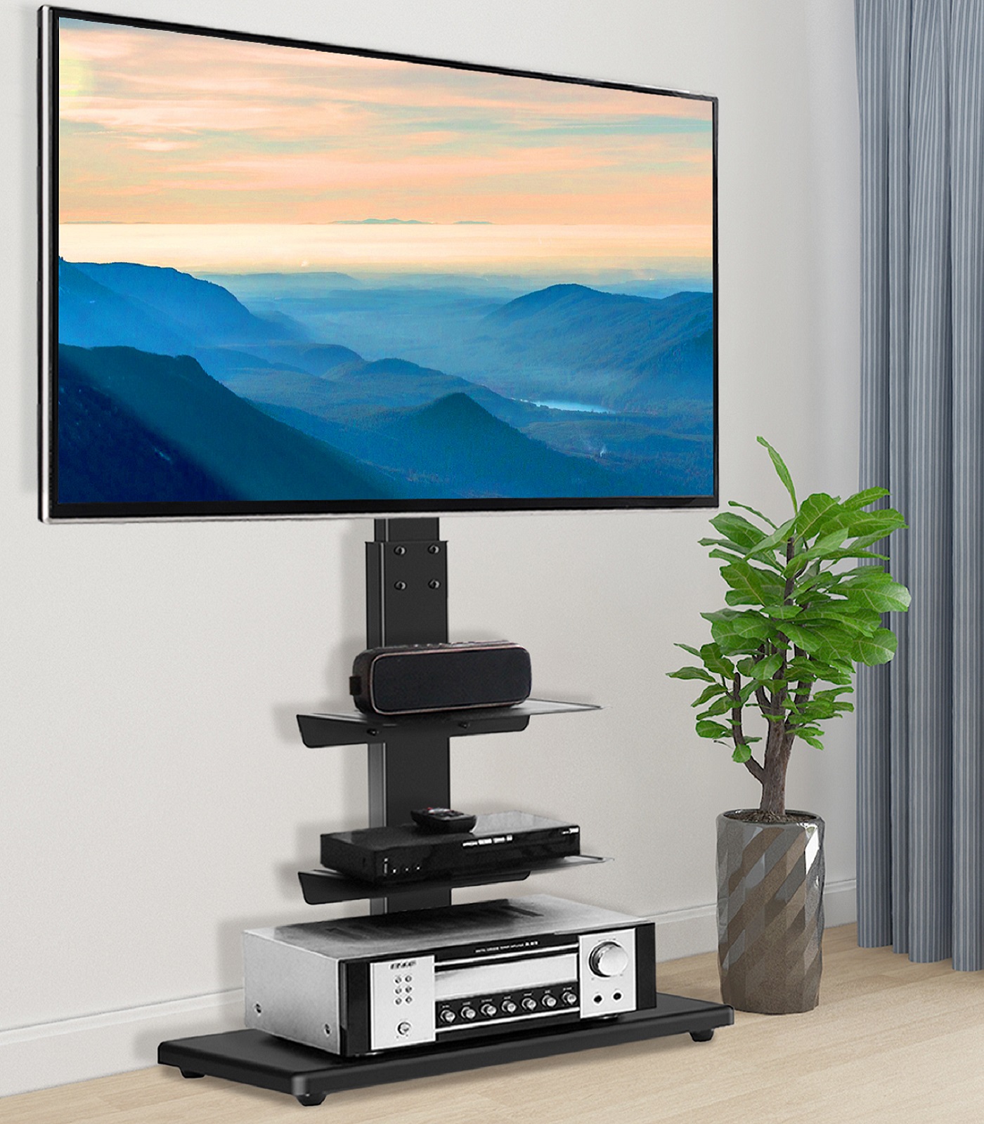 TAVR Modern Universal Floor TV Stand for TVs up to 75 inch Upgraded, 3