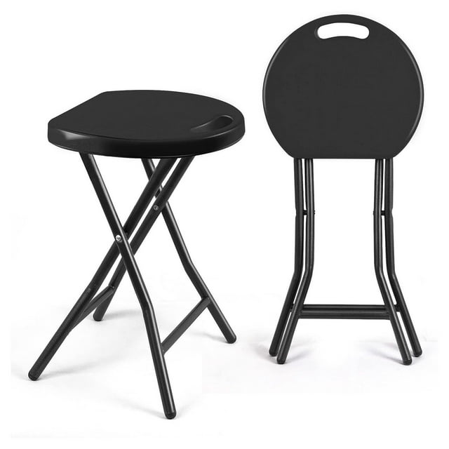 TAVR Portable Folding Stool 18.1 inch Set of 2 Heavy Duty Fold up Stool