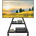 TAVR Rolling TV Stand on Wheels with Mount with Storage Shelf Universal