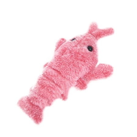 TAWOHI Electric Jumping Cat Toy USB Charging Simulation Lobster Electronic Plush Toys for Dog and Cat Electric Shrimp Stuffed Toy