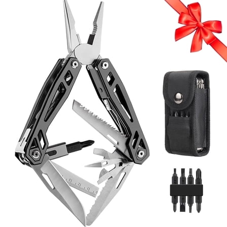 Tawom Valentines Day Gifts for Him/Her,21-in-1 Multitool Pocket Knife Self-locking Pliers Multi Tool Survival Gear, EDC Knife with Pouch for Outdoor