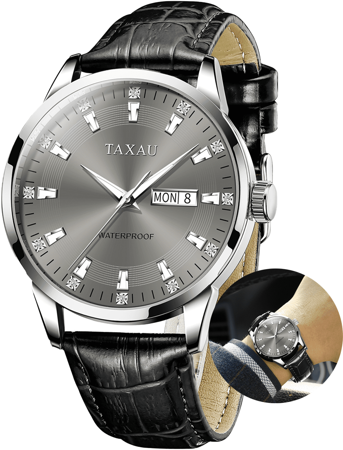 TAXAU Classic Watches For Men Grey Face Mens Watches Barbados Ubuy