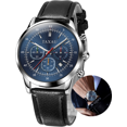 thumbnail image 1 of TAXAU Men Large Blue Face Watches Fashion Black Leather Strap Watches For Men Calendar Watches Classic Analog Quartz Watches For Men Waterproof Men Wrist Watches Luxury Luminous Watches Men, 1 of 8
