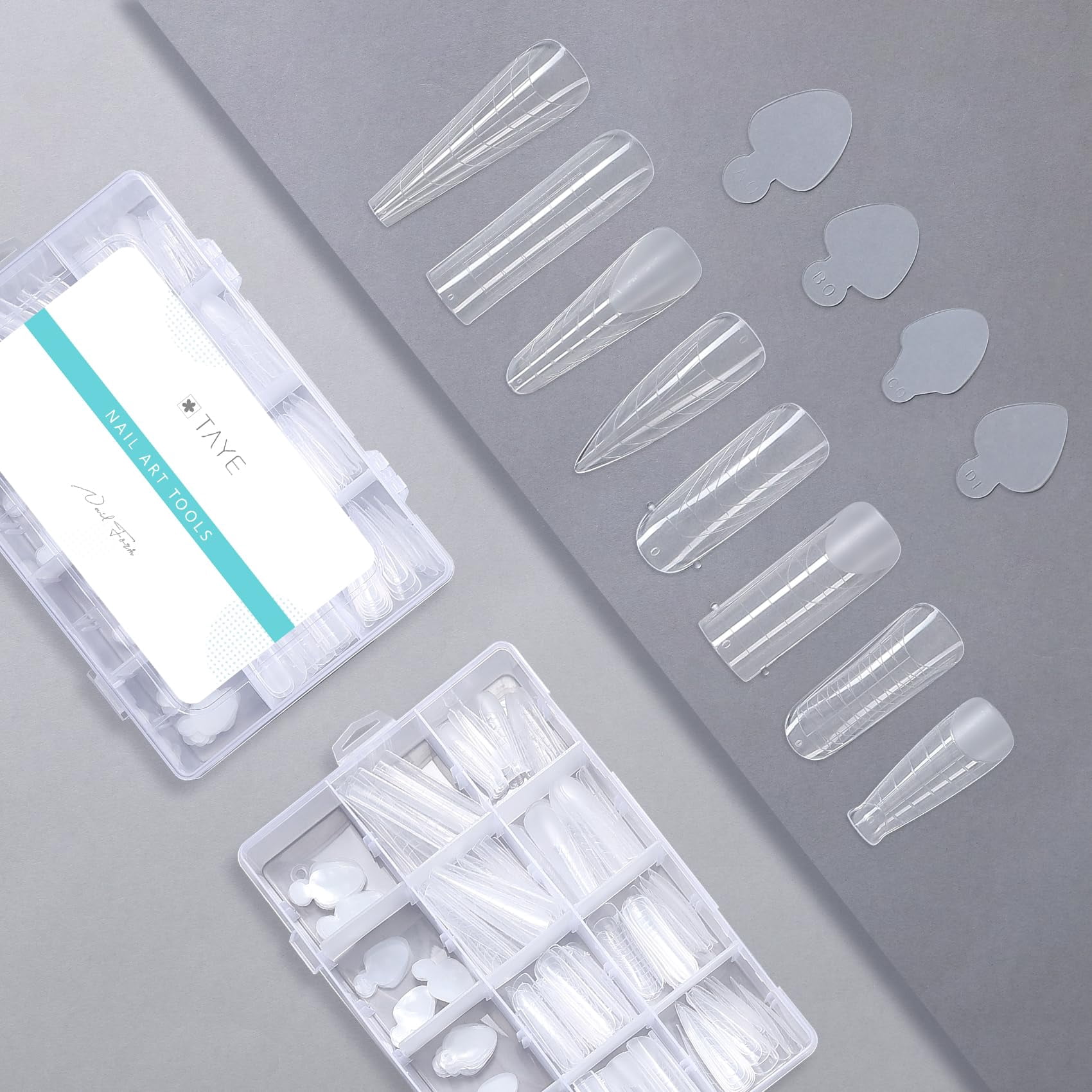 TAYE 288PCS Nail Dual Forms Set,Full Nail Forms for Polygel Reusable ...