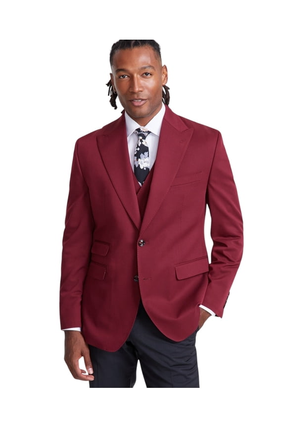 Mens Classic fit Suit Jacket Blazer 46 L Red Solid
