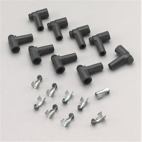 TAYLOR CABLE 46055 90 Degree Black Spark Plug Boot- Set Of 9 - Black