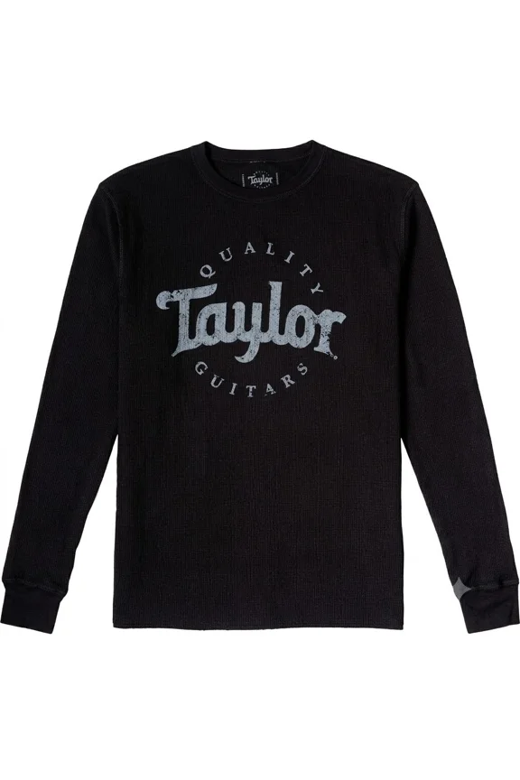 LS AGED LOGO THERMAL SHIRT - BLACK, M