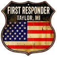 thumbnail image 1 of TAYLOR, MI First Responder USA 12x12 Metal Sign Fire Police 211110022587, 1 of 1