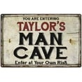 thumbnail image 1 of TAYLOR'S Man Cave Sign Rustic 12 x 18 Matte Finish Metal 112180035425, 1 of 1