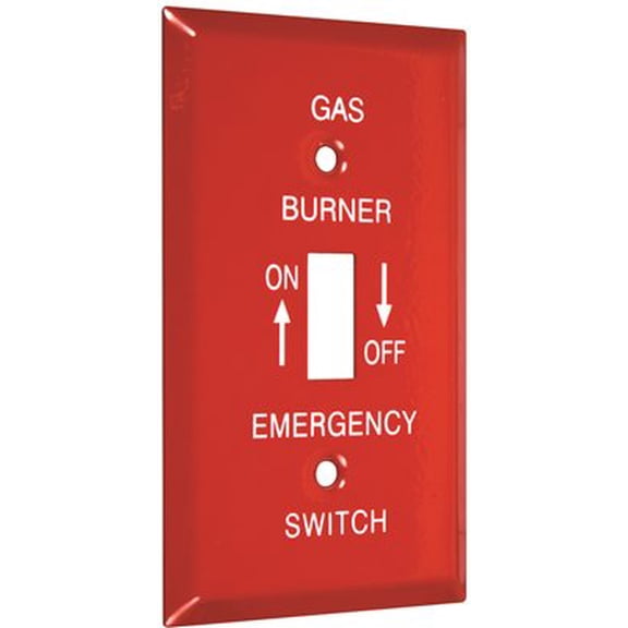 TayMac 1-Gang Metal Wallplate, Standard, Gas Burner Emergency Toggle Switch Wall Plate