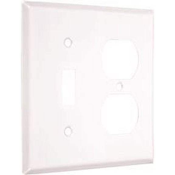 TAYMAC  METAL STANDARD TOGGLE AND DUPLEX RECEPTACLE WALL PLATE WHITE per 47 Each