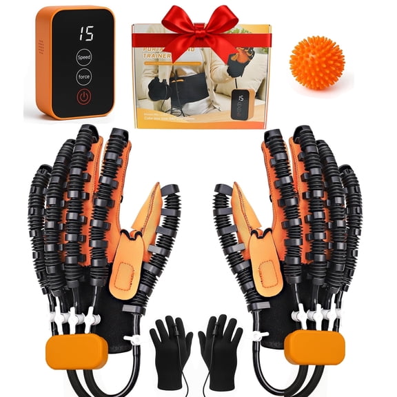 TAYUZO Adjustable Hand-Shaped Hand Exerciser Set for Stroke with Mirror Gloves, Soft, Other, S, 9 Piece