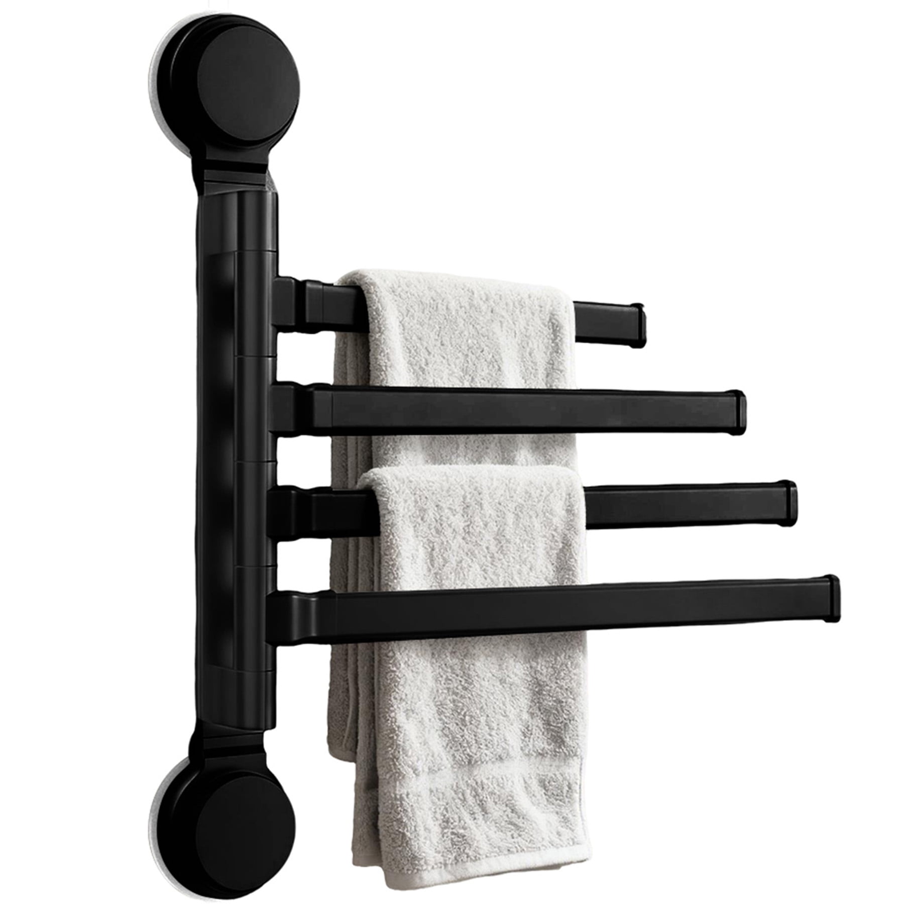 Beteliva Suction Cup Towel Rack, No-Drilling Wall Mounted 4-Bar Swivel ...