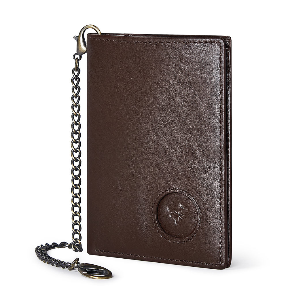 TAZAG Genuine Leather Wallet With Airtag Tracker Hole Head Layer ...