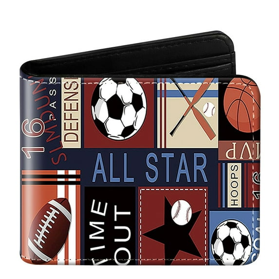 TAZAG Kids, Junior Ball Game Wallet with Credit Card/ID Slot, Cash Compartment, Black Zipper and Coin Pocket