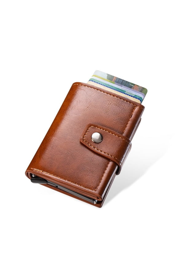 Men and Women Card Holder Card Clip Card Case Anti-Degaussing Anti-Counterfeiting Metal Automatic Pop-Up Card Wallet