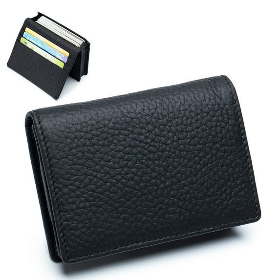 TAZAG Men and women's multi-function business card bag business casual top layer cowhide card bag business card holder creative coupon storage wallet