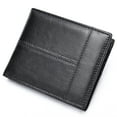 thumbnail image 1 of TAZAG Men's Genuine Leather Simple Bi-fold Wallet Anti-theft RFID Card Holder, 1 of 5