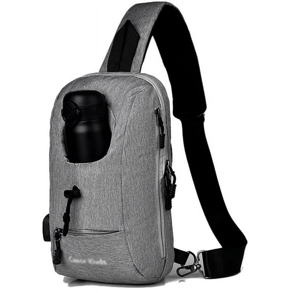 TAZAG Men's Messenger Packaging Water Bottle Chest Bag Multifunctional Large Capacity Water Cup Bag