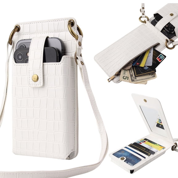 TAZAG Mobile phone bag for women, fashionable new model, multifunctional crossbody bag, multiple card slots with mirror