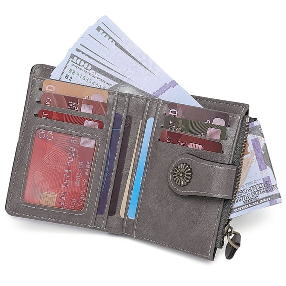 TAZAG Oil Leather Women's Short Wallet Zipper Coin Bag Hollow Multi-Function Card Holder