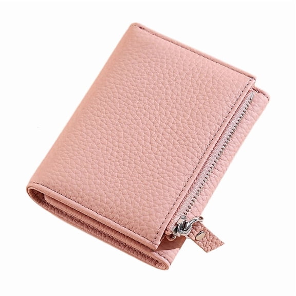 TAZAG RFID women's genuine leather wallet card holder all-in-one multi-functional cowhide card holder zipper coin bag