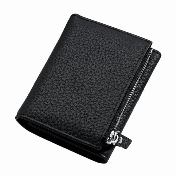 TAZAG RFID women's genuine leather wallet card holder all-in-one multi-functional cowhide card holder zipper coin bag