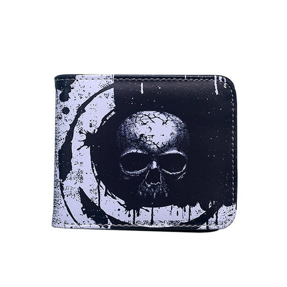 TAZAG Retro Devil Skull Short Wallet Portable Fashion Men's Leather Wallet