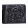 thumbnail image 1 of TAZAG Sculpture Rose Skull Leather Wallet Horizontal and Vertical Business Wallet Men's Short Wallet, 1 of 4