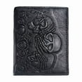 thumbnail image 1 of TAZAG Sculpture Rose Skull Leather Wallet Horizontal and Vertical Business Wallet Men's Short Wallet, 1 of 6
