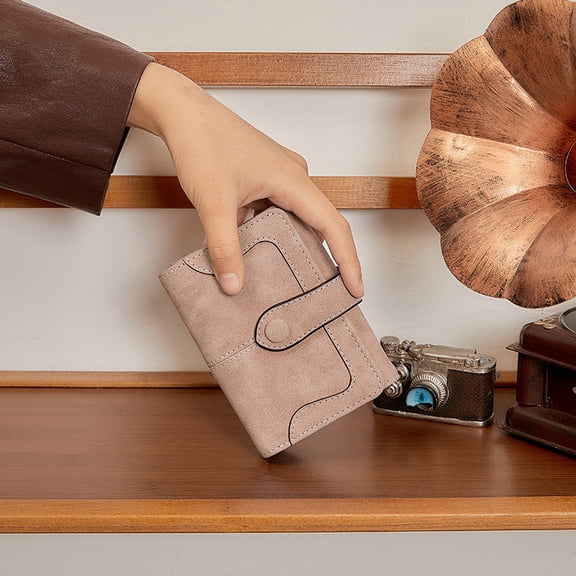 TAZAG Women's Long Short Wallet Retro Multi-Card Folding Large Capacity Women's Clutch