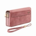thumbnail image 1 of TAZAG Women's Long Wallet Double Zipper Phone Clutch RFID Blocking Plain Leather Wristlet Wallet Large Capacity Multi-Card Slot Credit Card Holder, 1 of 5