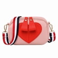 thumbnail image 1 of TAZAG Women's Lychee Pattern Love Mini Bag 2026 New Contrast Color Web Shoulder Diagonal Mobile Phone Bag, 1 of 4