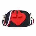 thumbnail image 1 of TAZAG Women's Lychee Pattern Love Mini Bag 2026 New Contrast Color Web Shoulder Diagonal Mobile Phone Bag, 1 of 4