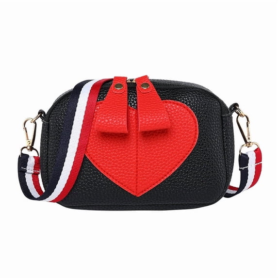 TAZAG Women's Lychee Pattern Love Mini Bag 2026 New Contrast Color Web Shoulder Diagonal Mobile Phone Bag