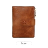 TAZAG Women's Wallet PU Solid Color Double Zipper Tri-Fold Short Wallet ...
