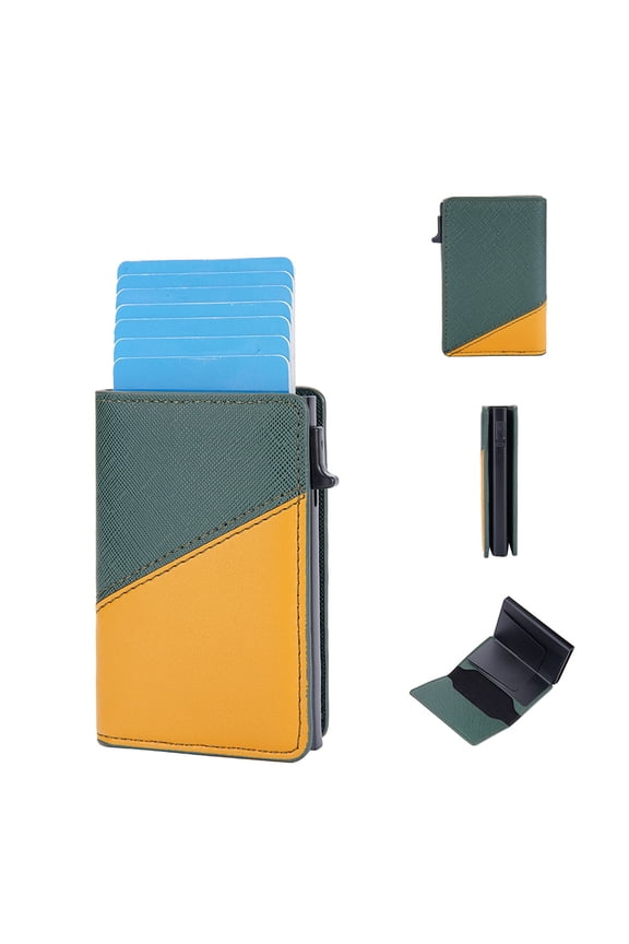card holder contrasting color side push RFID aluminum box card holder neutral thin anti-magnetic card holder