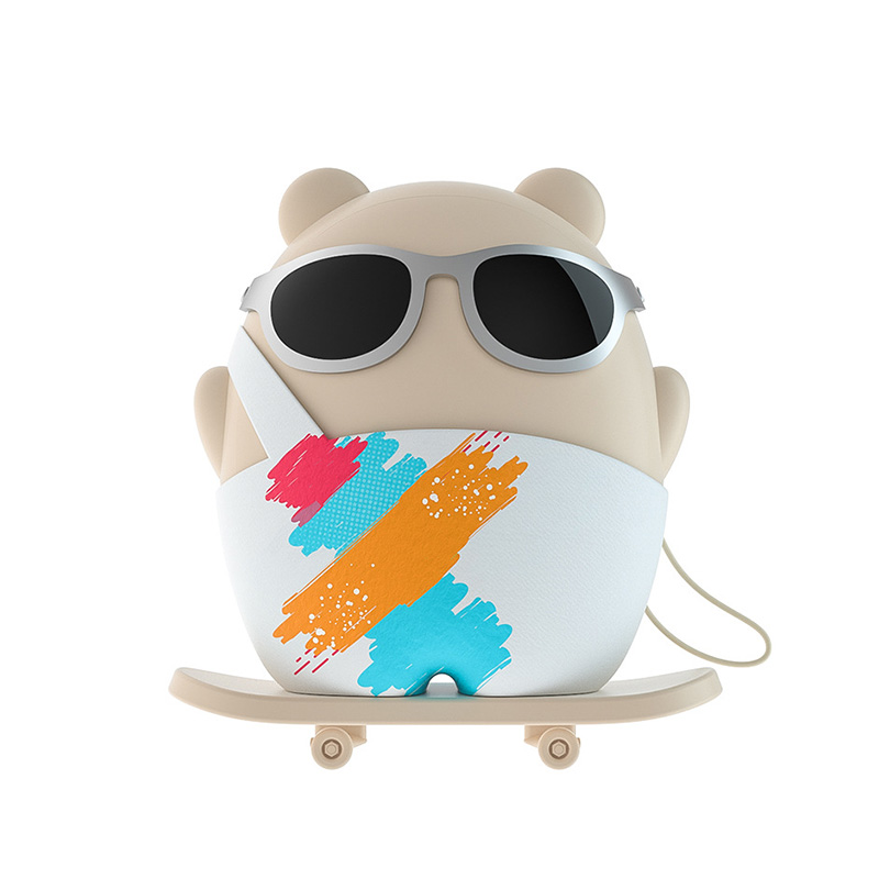 TAZAG cute cartoon skateboard bear rechargeable hand warmer, mobile power supply, portable pocket hand warmer, holiday gift