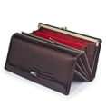 thumbnail image 1 of TAZAG magnetic buckle women's patent leather wallet long multi-card slot genuine leather clutch, 1 of 7