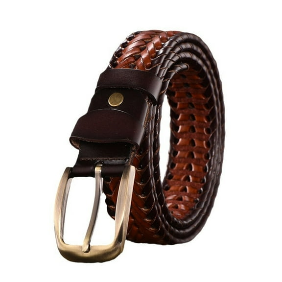 TAZAG men's business genuine leather belt hand-woven belt