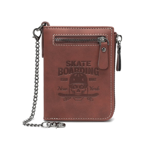 TAZAG men's embossed skull zipper short wallet 20% off multi-card slots for credit cards