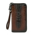 thumbnail image 1 of TAZAG men's long wallet genuine leather crocodile pattern business multi-card clutch bag head layer cowhide money clip, 1 of 6